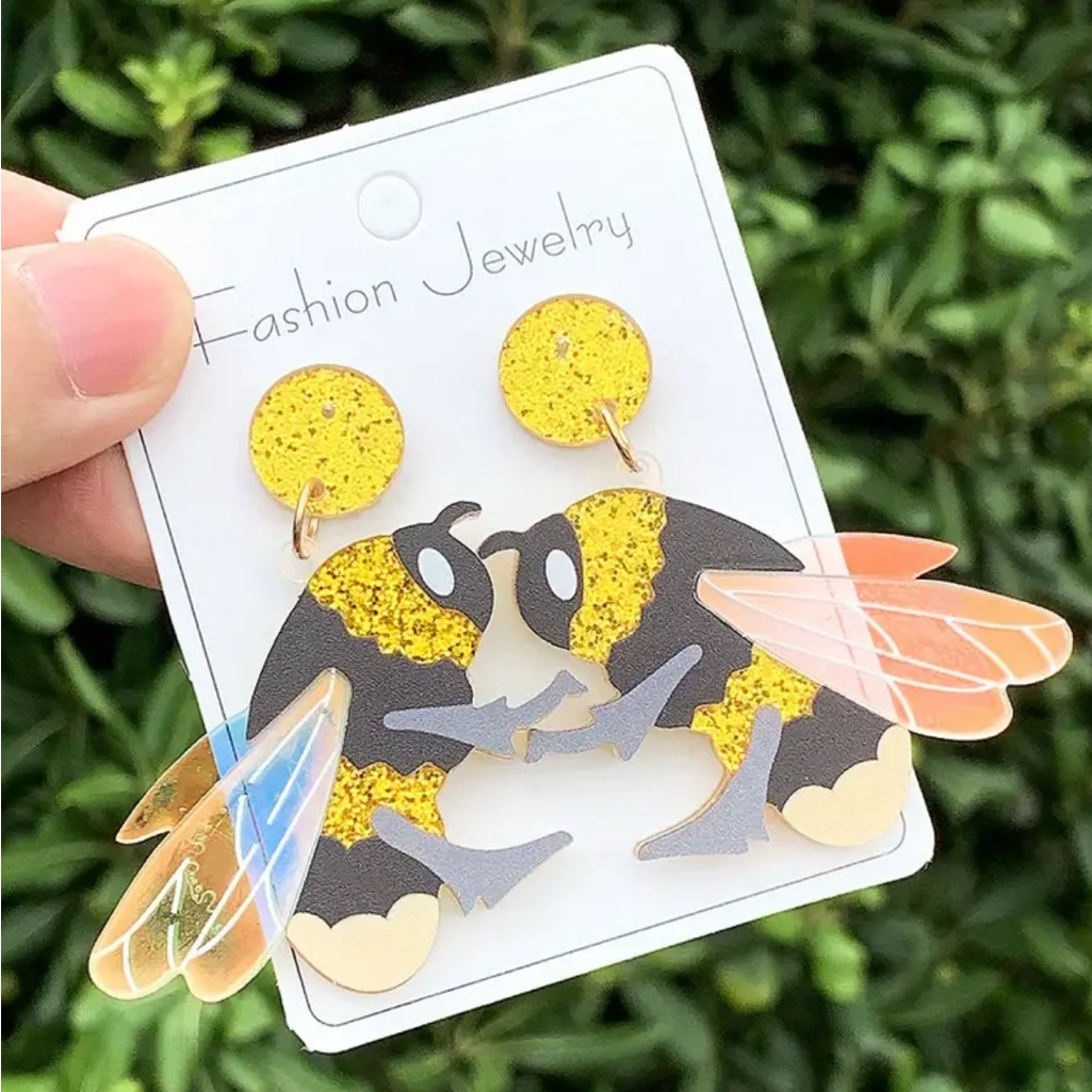 Yellow & Black Bee Earrings